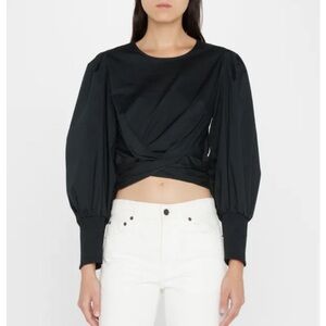 Veronica Beard Nyla Blouse Top in Black Size 6